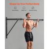 Pull Up Bar, 50 in Width Wall Mounted Pull Ups, Adjustable Depth 22" or 30" from Wall, Heavy Duty Steel Upper Body Workout Bars