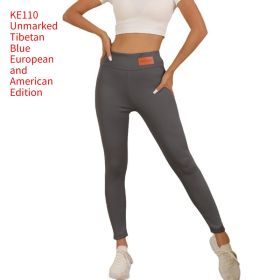 Cashmere Winter Wear High Waist Leggings For Women (Option: KE110 Unmarked Navy Blue-XL)