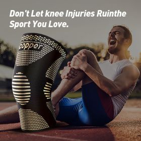 1 Pair Copper Knee Pads Ultimate Shock-Absorbing Gear For Men & Women Superior Knee Support For Sports Yoga Fitness Basketball (Option: L)