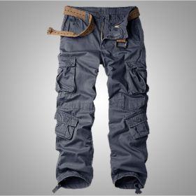 Three-dimensional Pocket Overalls Men's Multi-pocket (Option: Dark Grey-32)