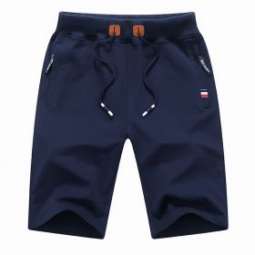 Men's Shorts Casual Classic Fit Drawstring Summer Beach Shorts With Elastic Waist And Pockets (Option: Blue-5XL)