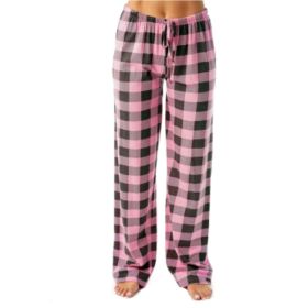 Women's Stretch Plaid Casual Pants With Pockets (Option: Pink-L)