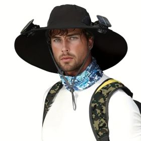 Solar Cooling Hat With Built-in USB Fan - For Outdoor Camping, Beach, And Construction - Lightweight And Breathable Sun Protection Hat For Men An (Option: Black 1ps)