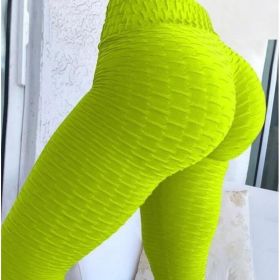 Booty Lifting Anti Cellulite Scrunch Leggings Without Pocket (Option: Fluorescence green-XS)