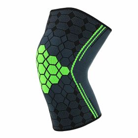 Double Strap Compression Knee Pads For Basketball Cycling (Option: Green without straps-M)