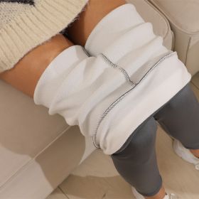 Cashmere Winter Wear High Waist Leggings For Women (Option: KE108 Leather Tag Dark Gray-S)