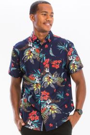 HAWAIIAN BUTTON DOWN SHIRT (Color: MULTI, size: S)