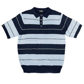 Charlie Brown Shirt Short Sleeve Polo (Color: NAVY SKY, size: S)