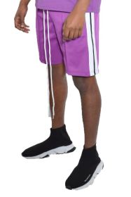 Short Sleeve Striped Tape Tshirt (Color: Purple, size: M)