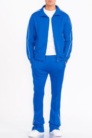 Mens Side Pipe Track Jacket (Color: ROYAL, size: 2XL)