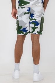 Weiv Mens Full Camo Sweat Shorts (Color: White, size: XL)
