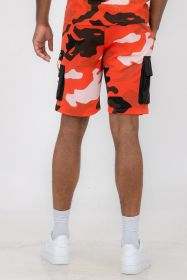 Weiv Mens Full Camo Sweat Shorts (Color: Red, size: S)