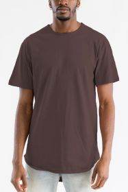 Extended Scallop Round Neck Tshirt (Color: CAPPUCHINO, size: S)