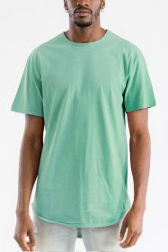 Extended Scallop Round Neck Tshirt (Color: HEDGE, size: S)