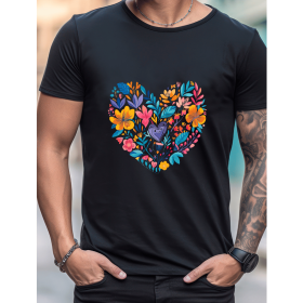 Celebrate in Style with This 100% Cotton Men's Valentine's Day Tee (Style: 188)