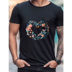 Celebrate in Style with This 100% Cotton Men's Valentine's Day Tee (Style: 23)