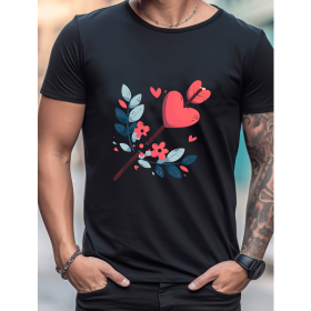 Celebrate in Style with This 100% Cotton Men's Valentine's Day Tee (Style: 8)