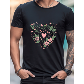 Celebrate in Style with This 100% Cotton Men's Valentine's Day Tee (Style: 51)