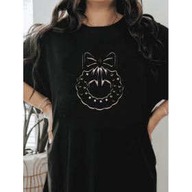 Casual Women's Cotton T-Shirt with Bow Detail - Trendy and Comfortable for Every Season (Style: 10)