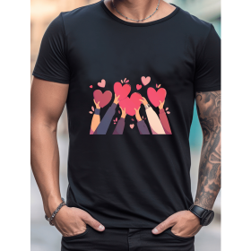 Celebrate in Style with This 100% Cotton Men's Valentine's Day Tee (Style: 256)