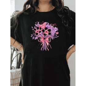 Casual Women's Cotton T-Shirt with Bow Detail - Trendy and Comfortable for Every Season (Style: 448)
