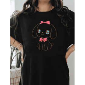Casual Women's Cotton T-Shirt with Bow Detail - Trendy and Comfortable for Every Season (Style: 458)