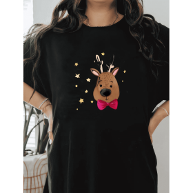 Casual Women's Cotton T-Shirt with Bow Detail - Trendy and Comfortable for Every Season (Style: 463)