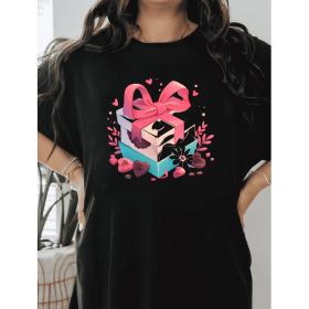 Casual Women's Cotton T-Shirt with Bow Detail - Trendy and Comfortable for Every Season (Style: 435)