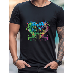 Celebrate in Style with This 100% Cotton Men's Valentine's Day Tee (Style: 476)