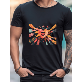 Celebrate in Style with This 100% Cotton Men's Valentine's Day Tee (Style: 477)