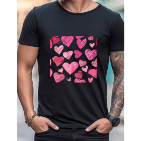 Celebrate in Style with This 100% Cotton Men's Valentine's Day Tee (Style: 445)