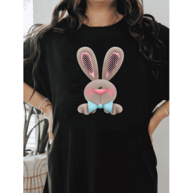 Casual Women's Cotton T-Shirt with Bow Detail - Trendy and Comfortable for Every Season (Style: 389)