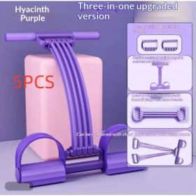 Womens Adjustable Shoulder- And Back-Open Foot-Operated Resistance Trainer (Option: Purple-3 in 1-5PCS)