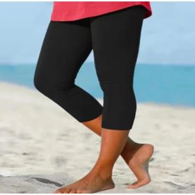 Summer Women's Plain Casual Leggings (Option: Black-M)