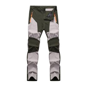 Outdoor Stretch Charging Men's Windproof Waterproof And Hard-wearing Breathable Quick-drying Pants (Option: Green Card-XL)