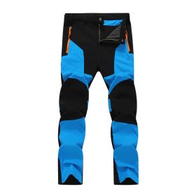 Outdoor Stretch Charging Men's Windproof Waterproof And Hard-wearing Breathable Quick-drying Pants (Option: Dark Blue-XL)